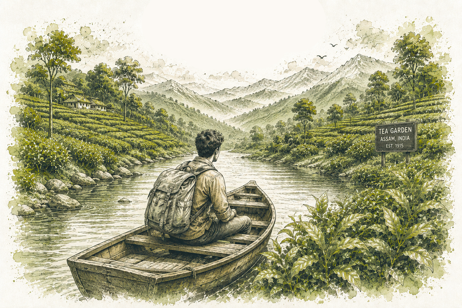 Travel journal notebook from the tea road